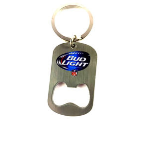 Bud Light Bottle Opener Keychain Red Helmet Football